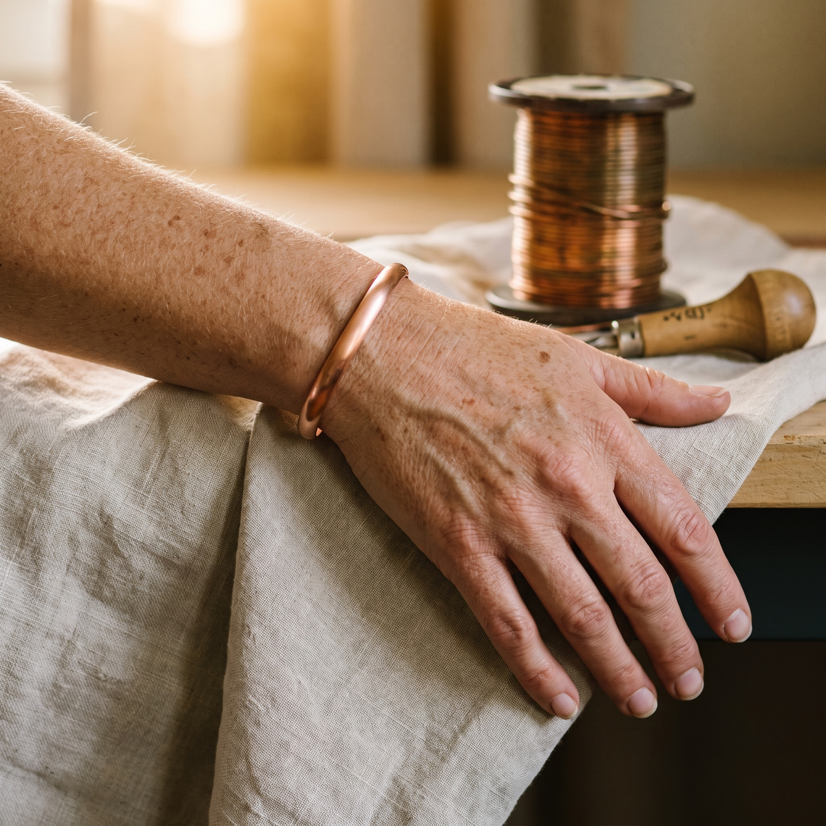Koperen armband – Stroom